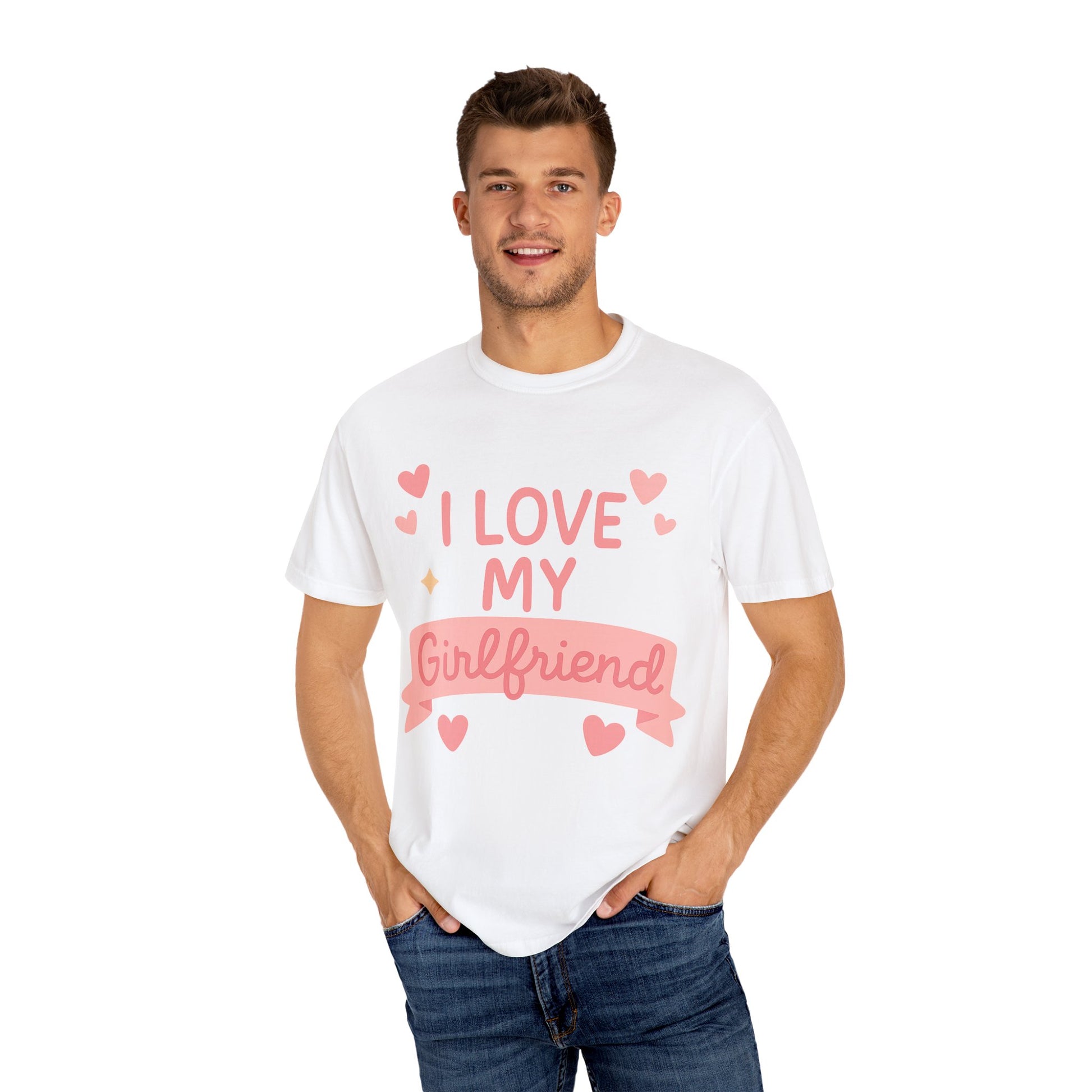 Boyfriend Gift Idea Unisex Garment-Dyed T-shirt, I love my friend shirt, Funny Gift for Him, Wiped by Girlfriend Tee, Gag Gift for Men
