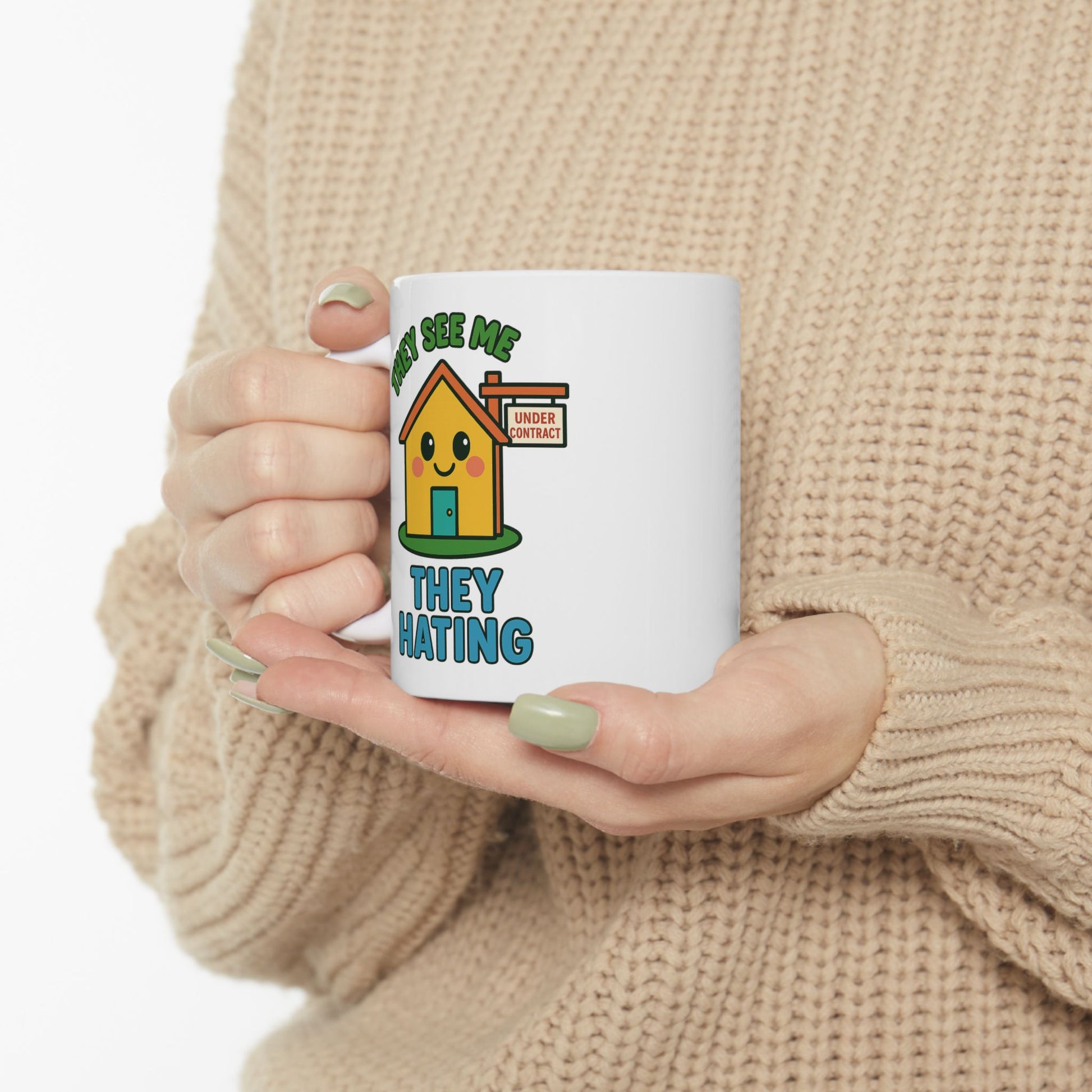 Cute Home Under Contract Ceramic Mug, Perfect Gift for Realtors, Housewarming, Coffee Lover, Homebuyer Celebration, 11oz or 15oz