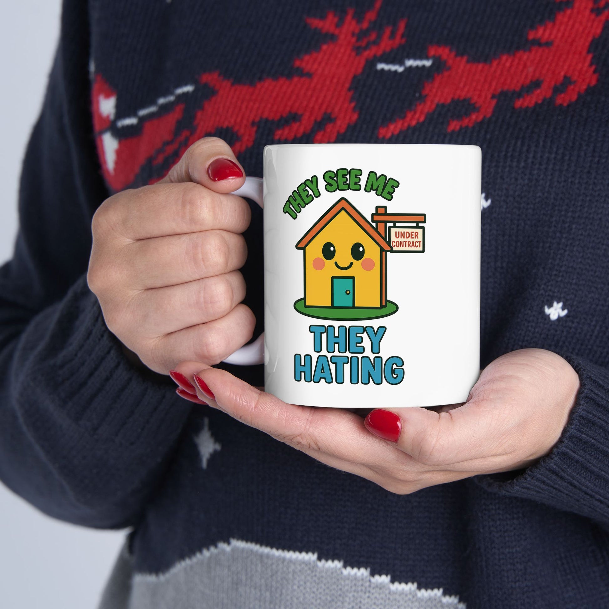 Cute Home Under Contract Ceramic Mug, Perfect Gift for Realtors, Housewarming, Coffee Lover, Homebuyer Celebration, 11oz or 15oz
