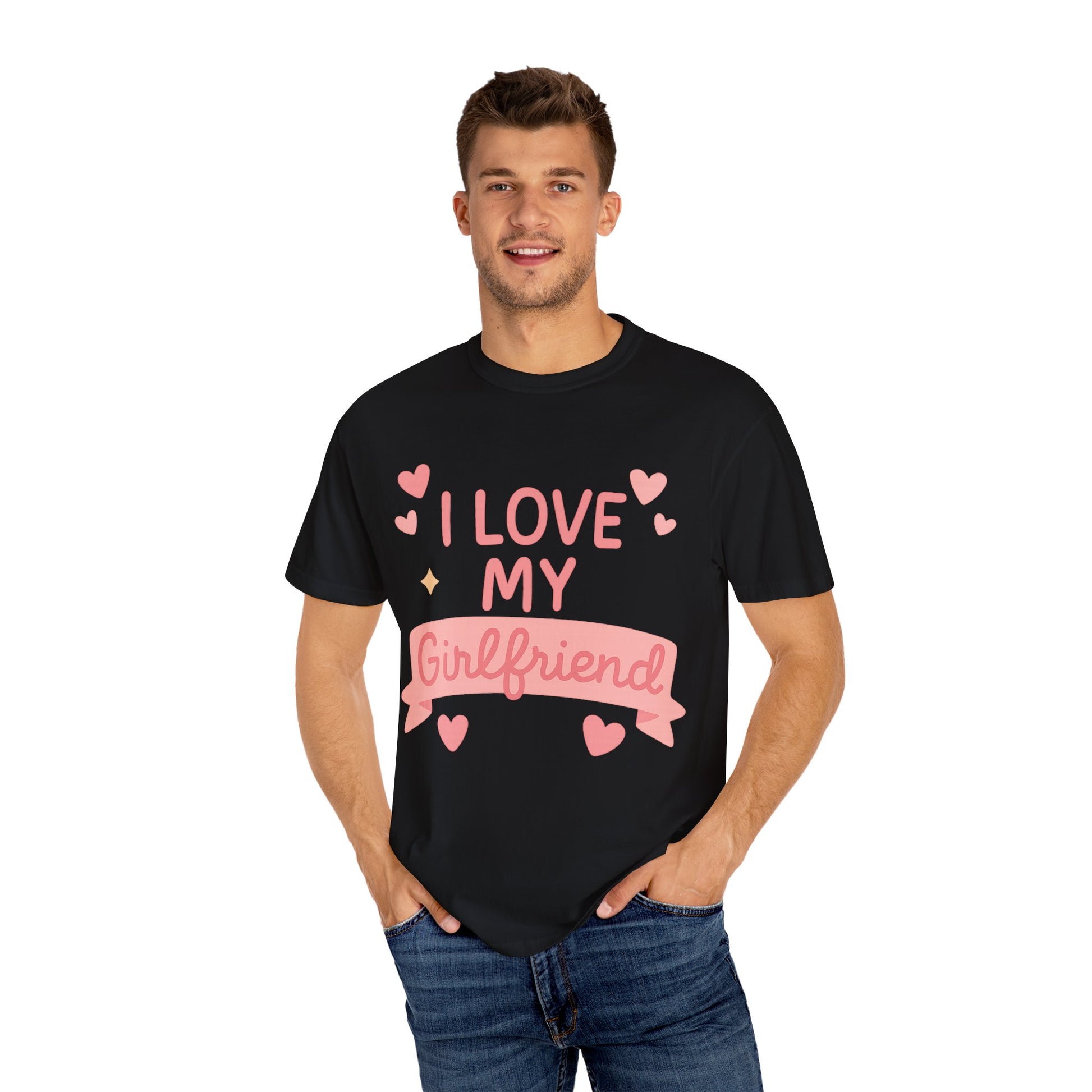 Boyfriend Gift Idea Unisex Garment-Dyed T-shirt, I love my friend shirt, Funny Gift for Him, Wiped by Girlfriend Tee, Gag Gift for Men