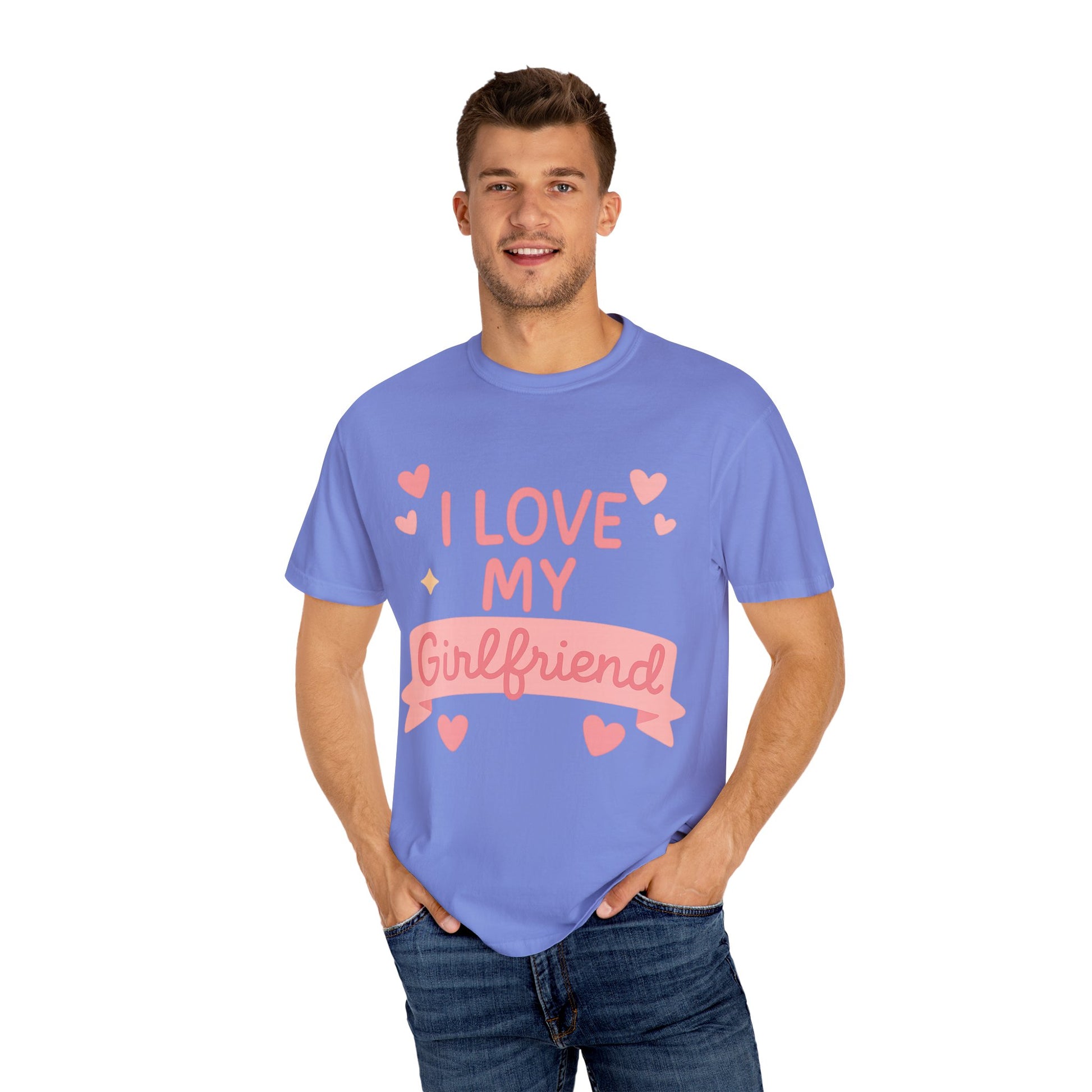 Boyfriend Gift Idea Unisex Garment-Dyed T-shirt, I love my friend shirt, Funny Gift for Him, Wiped by Girlfriend Tee, Gag Gift for Men