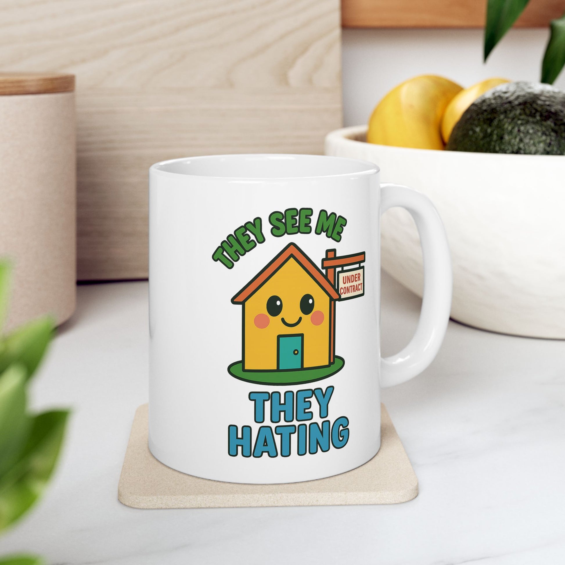 Cute Home Under Contract Ceramic Mug, Perfect Gift for Realtors, Housewarming, Coffee Lover, Homebuyer Celebration, 11oz or 15oz